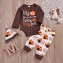 Boutique thanksgiving organic cotton high quality brown baby rompers