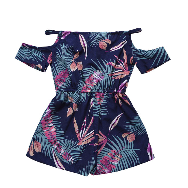 KAPU Polyester Solid soft baby grow cotton short sleeves baby flower romper costume