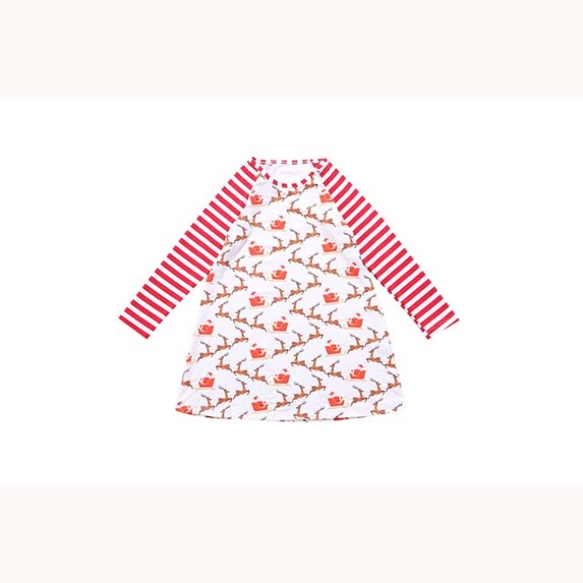 Spring Popular Long Sleeve Tunic Dress for Baby Girls Casual Wear