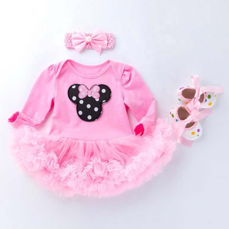 Wholesale Long Sleeve Girl Tutu Dress With Headband Outfit Set For Children Birthday Party 