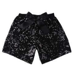 Little Girl Summer Boutique Baby Girls Sequin Shorts With Bow