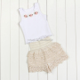 Wholesale Baby Clothing Stylish Girl Sleeveless Top With Lace Pants Set