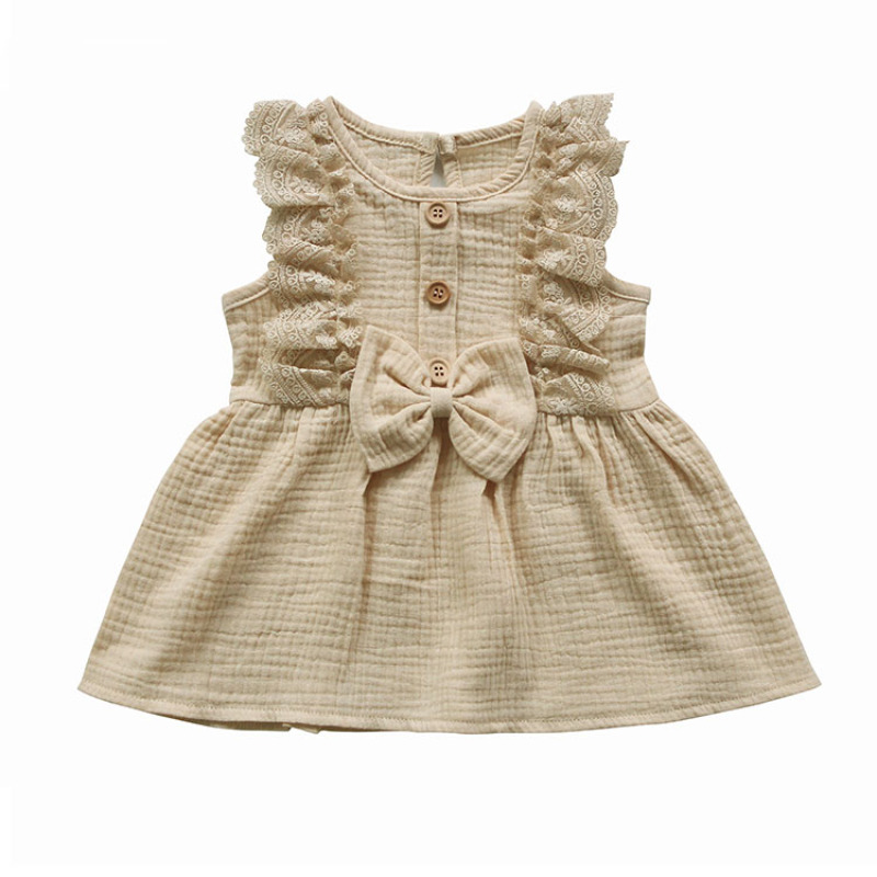 Wholesale Infant Baby Boutique Girl Dress With Bow