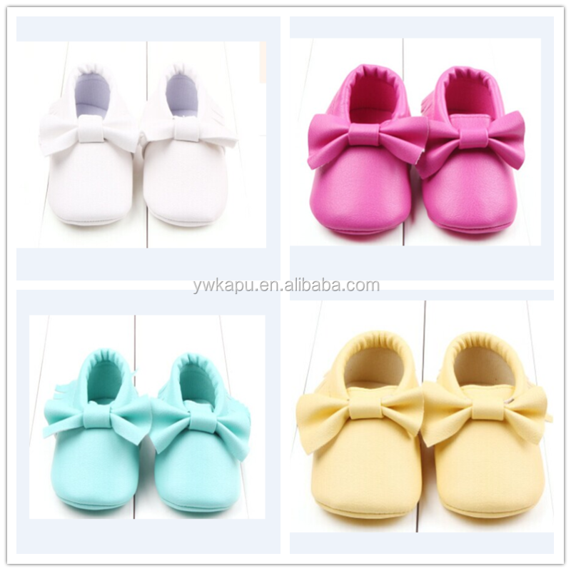 Top Sale Color Optional Baby Moccasins Soft Sole Baby Shoes With Lovely Bow