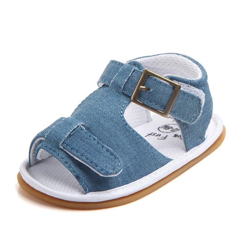 2021 summer fashion solid color baby boy buckle strap leather sandals