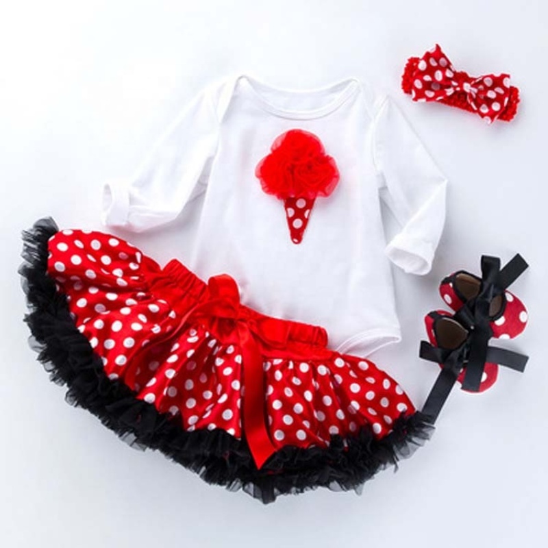 Wholesale High Quality Baby Boutique Girl Tutu Dress With Baby Shoes And Headband Outfit Set