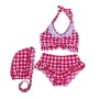 2021 wholesale mesh swimsuit dress crinkle swimwear front tie bikini