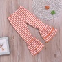 Supplier fall halloween pumpkin girls ruffles baby flared long pants