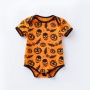 Supplier breathable cotton halloween printed clothes short sleeve romper