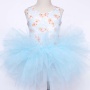 New design kids clothing party tulle puffy dress ballet princess sleeveless floral print baby girls tutu dresses
