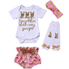 Latest design kids clothes wholesale Easter rabbit boutique baby girl outfits