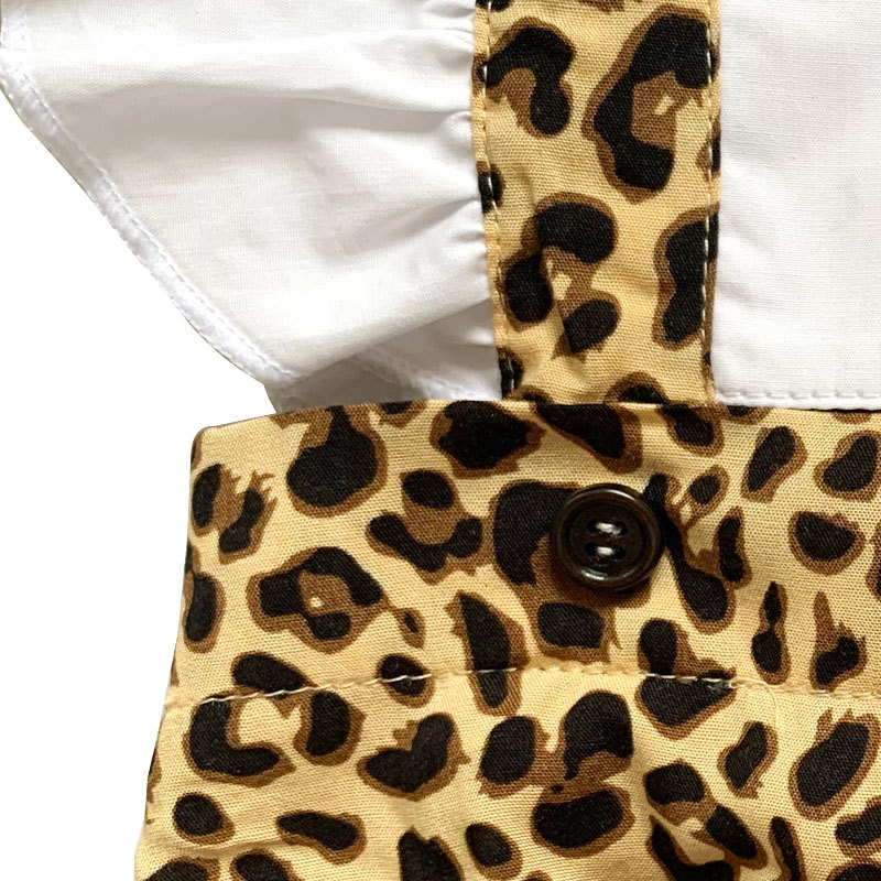 Wholesale Infant  hot sale baby summer clothes short sleeve leopard baby rompers