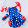 Cute 4th of July summer baby girl bubble romper