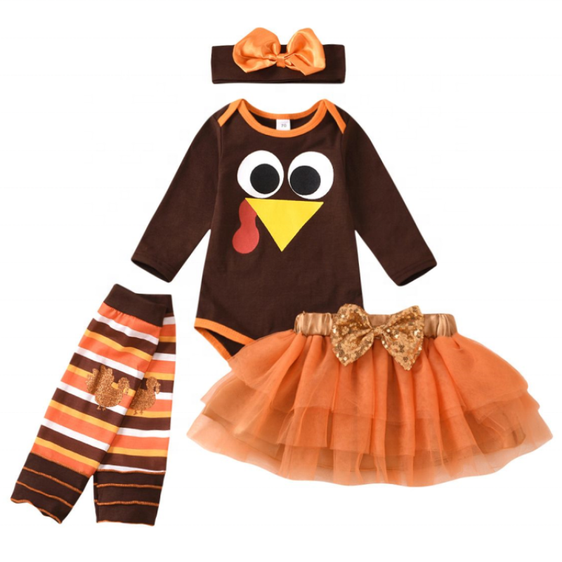 2021 thanksgiving day trendy baby clothes girl romper suit