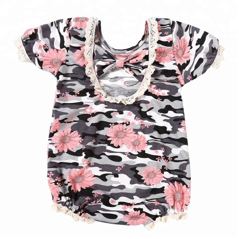 Wholesale newborn boutique clothing baby floral romper baby girl romper