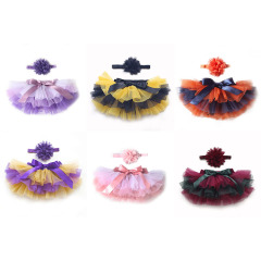Wholesale first birthday outfits pink chiffon gradient baby bloomers gift set