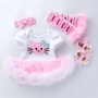 Wholesale Little Girl Birthday Party Wear Tutu Dress With Headband And Baby Shoes And Leg Warmer Set