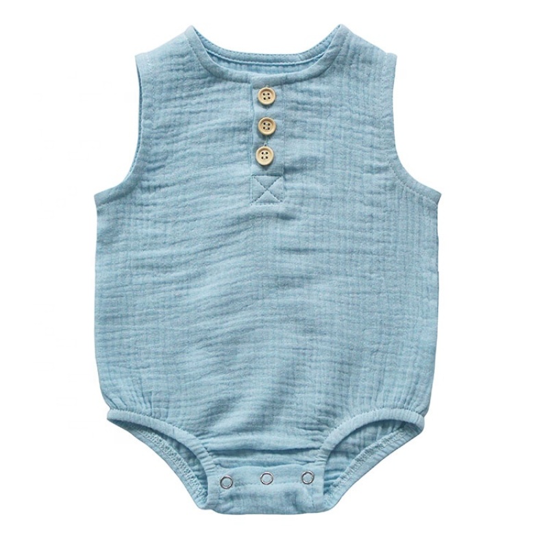 New arrival baby double layers gauzed sheer baby clothes romper