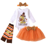 Wholesale thanksgiving day tutu skirt cotton baby romper clothing set