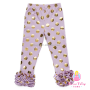 Hot Pink Polka Dot Baby Pants Girls Pants Cotton Girls Solid Color Icing Ruffle Leggings