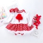 Hot Sale Polka Dots Baby Girl Bodysuit With Tutu Skirts And Baby Shoes And Hairband For Smash Cake Birthday Party
