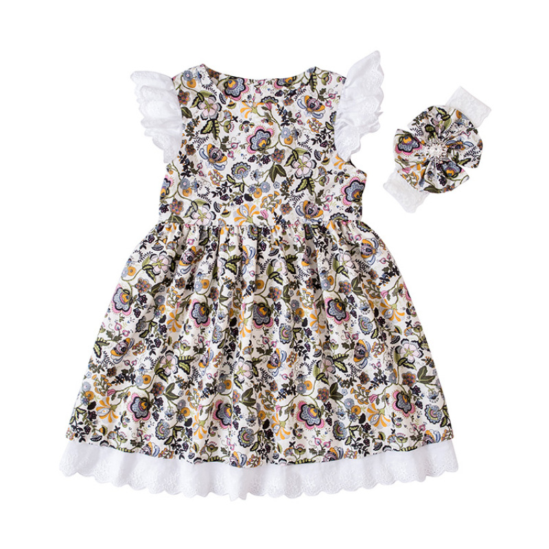 Wholesale Floral Vintage Girl Boutique Dresses