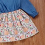2021 korean fashion cute  baby girls printed denim dress