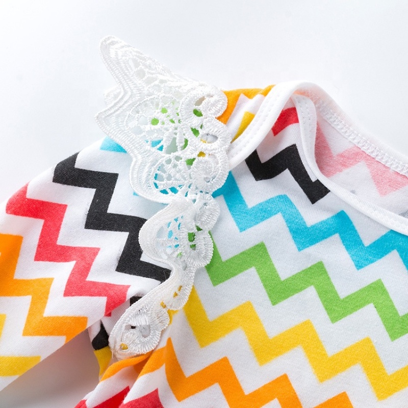 Boutique Chevron Baby Girl Lace Romper With Yellow Tutu Skirts And Headband 