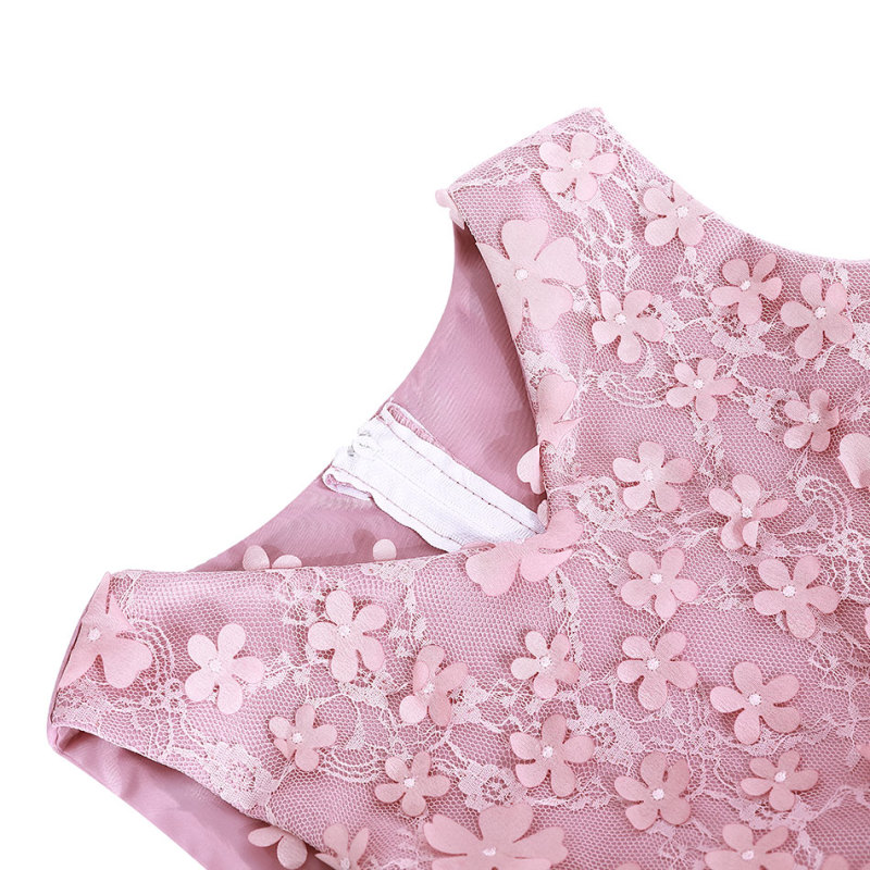 Children Birthday Party Boutique Baby Girl Lace Flower Dresses