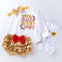 Thanksgiving day   long sleeves baby bow headband infant clothing