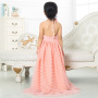 Factory Sale Long Lace Backless Flower Girl Dresses