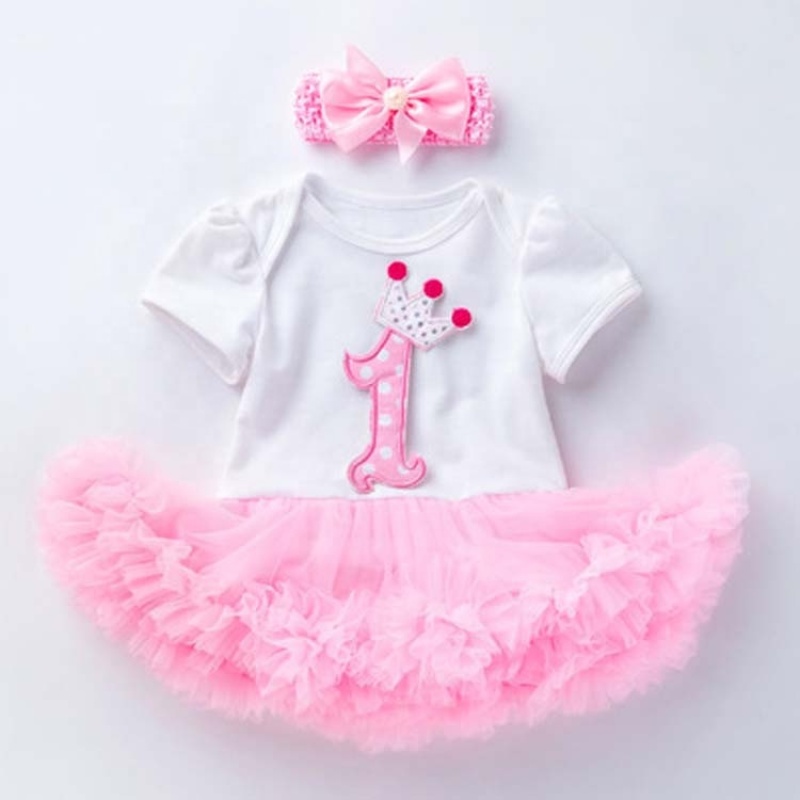 Hot Sale Toddler Girl Pink Design Cotton 2 Piece Romper Set For Birthday