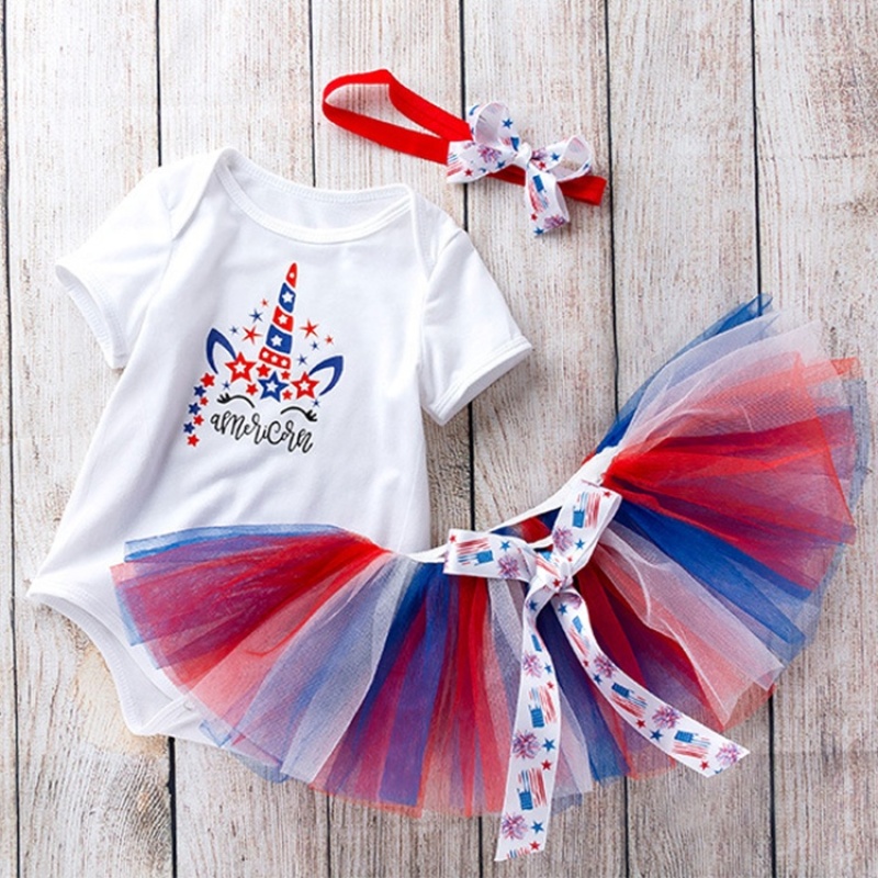 wholesale USA 4th of July cotton toddler clothing set stock