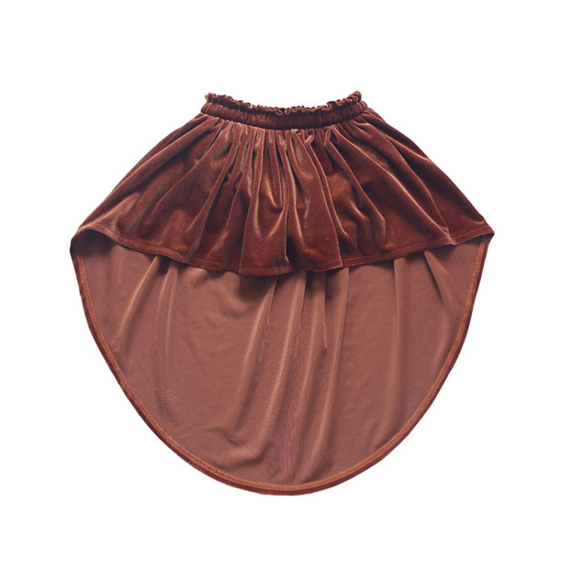 Factory latest design poinsettia high low irregular christmas girls kids skirts