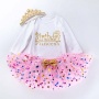Wholesale Boutique Baby Long Sleeve Princess Birthday Dresses With Hair Accessory