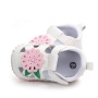 Fashionable baby girl high quality white leather shoes flower sandals
