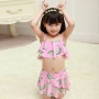 Popular three piece ladies sport style ruched bikini swim wear