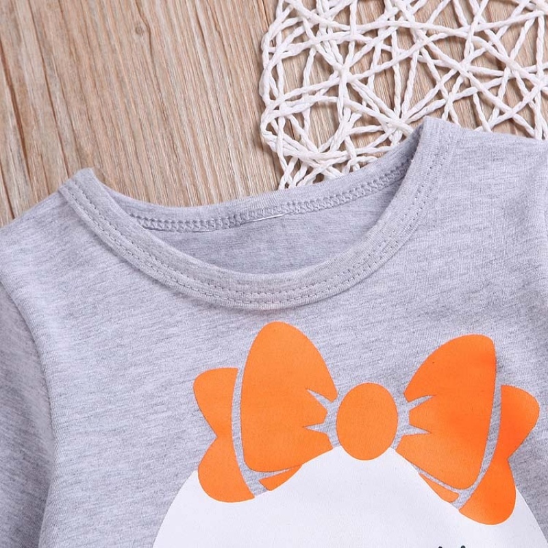 2021 wholesale cute baby girl fashion tops and pants halloween flare sleeve romper