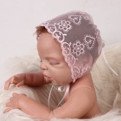 Newborn Photography props Baby Girl Beanie Ribbon Laced Flower  Hat