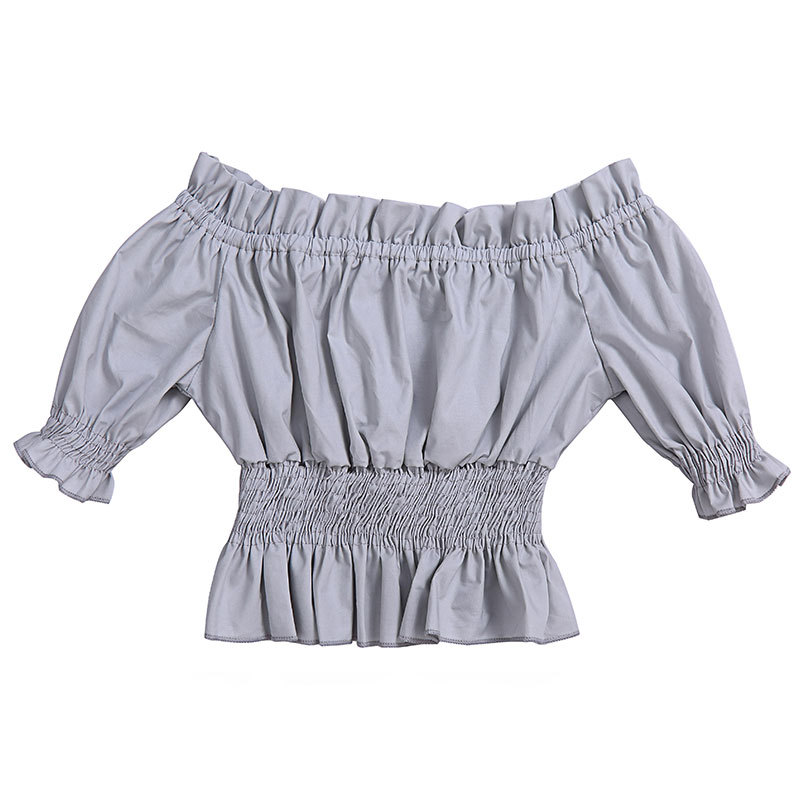 2019 Wholesale  Fashion Solid Color  Baby Girl Summer clothes Bella Smocking children Top
