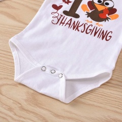 Thanksgiving day cute trendy cotton baby long sleeve rompers suit