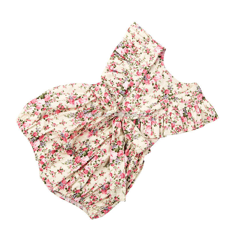 Comfortable short sleeve printed cloth fashion boutique big butterfly baby bubble romper