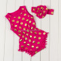 2018 Baby boutique clothes Hot stamping polka dot romper baby girl bodysuit pompom romper