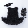 Wholesale Baby Girl Rosette Petti Dress With Baby Shoes and Headband Set For Birthday Party 
