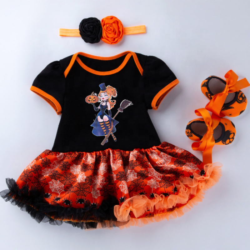 Wholesale fancy punk tutu dress 1 year pettiskirt  3 piece set baby garments clothing