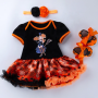 Wholesale fancy punk tutu dress 1 year pettiskirt  3 piece set baby garments clothing