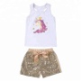 Lovely Little Girl Unicorn Tank Top Set Sequin Shorts Set For Birthday