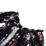 Wholesale oem fall Smocked flutter sleeves baby girl floral knit baby rompers