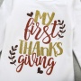 Thanksgiving day   organic cotton   trendy baby romper legs warmer sequin bow headband clothes set