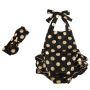 Girls Polk Dots Ruffles Romper Halter Baby Rompers